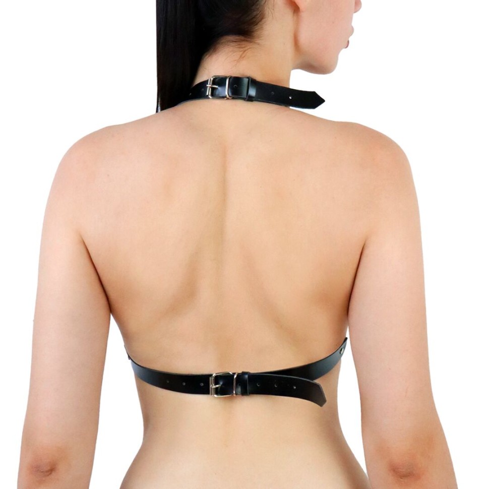 Портупея жіноча з шипами Art of Sex - Demia Leather harness, Чорна L-2XL