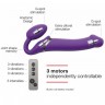 Безремінний страпон з вібрацією Strap-On-Me Vibrating Violet XL, діам. 4,5см, пульт ДК, регульований