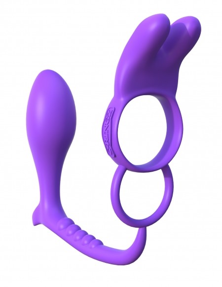 Эрекционное кольцо Ass-Gasm Vibrating Rabbit на пенис и мошонку с анальным стимулятором