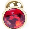 Анальний затор Boss Series - Jewellery Gold PLUG Red S, BS6400019