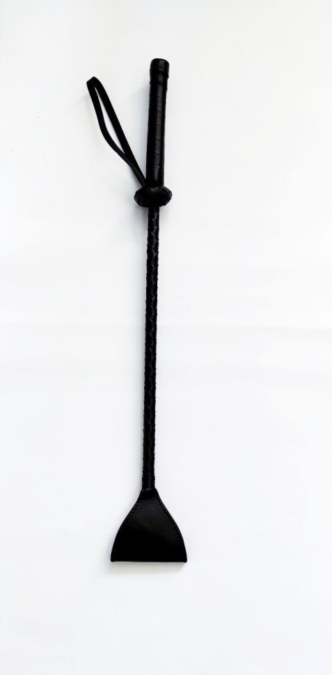 Плетений стек DS Fetish, екошкіра, чорний, 52 см