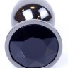 Анальний затор Boss Series - Jewellery Dark Silver PLUG Black S, BS6400029