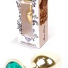 Анальний затор Boss Series - Jewellery Gold PLUG Green S, BS6400024