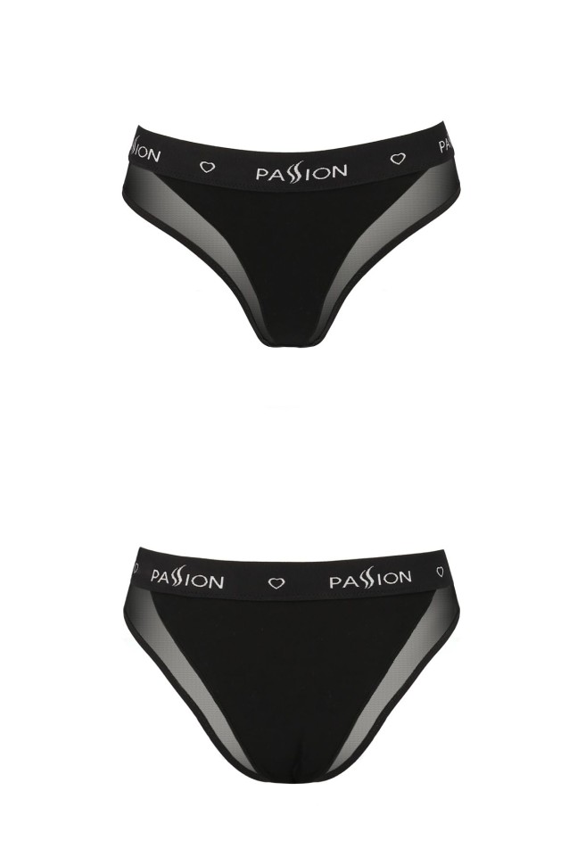 Трусики з прозорою вставкою Passion PS002 PANTIES black, size XL