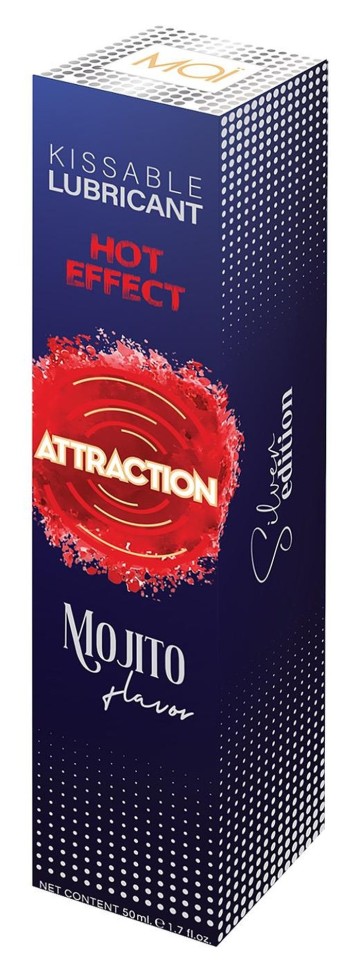 Оральний лубрикант на водній основі з зігріваючим ефектом та ароматом мохіто Mai - Attraction Kissable Lubrikant Hot Effect Mojito, 50 ml