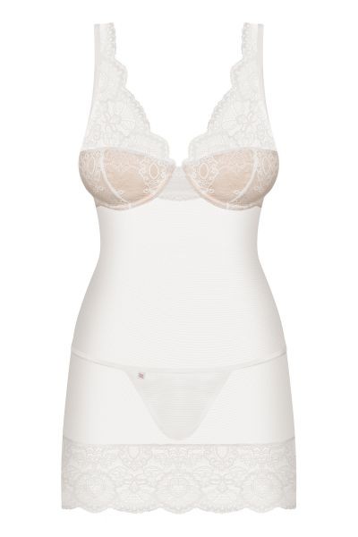 Сорочка Obsessive 853-CHE-2 chemise & thong white L/XL