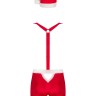 Чоловічий еротичний костюм Санта-Клауса Obsessive Mr Claus L/XL, боксери на підтяжках, шапочка з пом