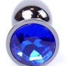 Анальний затор Boss Series - Jewellery Dark Silver PLUG Dark Blue S, BS6400032