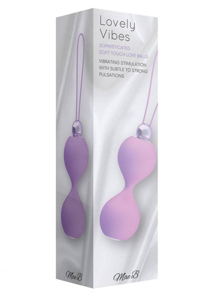 Mae B Soft Touch Vibr Love Balls - вагинальные шарики с вибрацией, 3,5 см (фиолетовый)