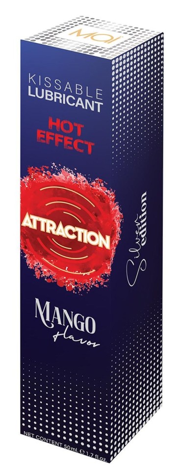 Оральний лубрикант на водній основі з зігріваючим ефектом та ароматом манго Mai - Attraction Kissable Lubrikant Hot Effect  Mango, 50 ml