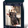 Платье-сетка с декольте Anne De Ales FETISH DINNER Black XL, спущенное плечо