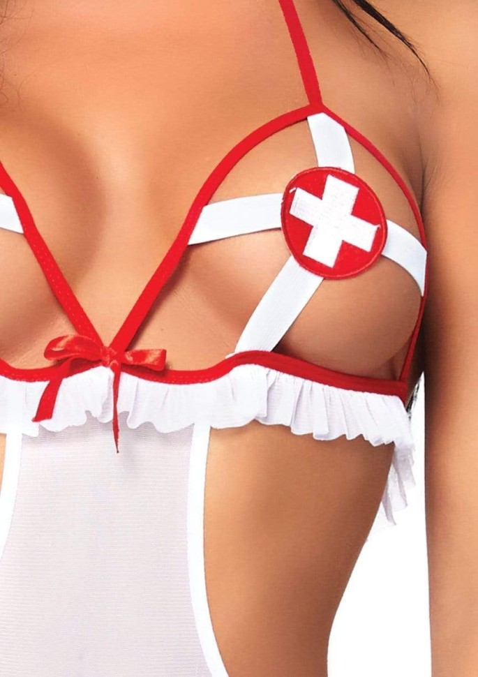 Костюм сексуальної медсестри One Size Naughty Nurse Roleplay Lingerie Set від Leg Avenue