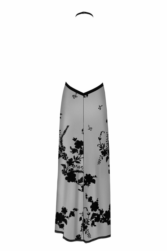 Сукня довга Divinity F312 Noir Handmade, з глибоким декольте, чорна, розмір S
