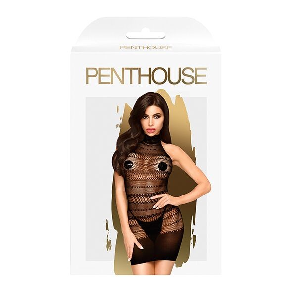 Міні-сукня сітка з горлом Penthouse - Epic Night Black XL