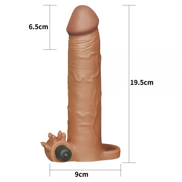 Насадка с вибрацией Add 3" Vibrating Penis Sleeve, Brown