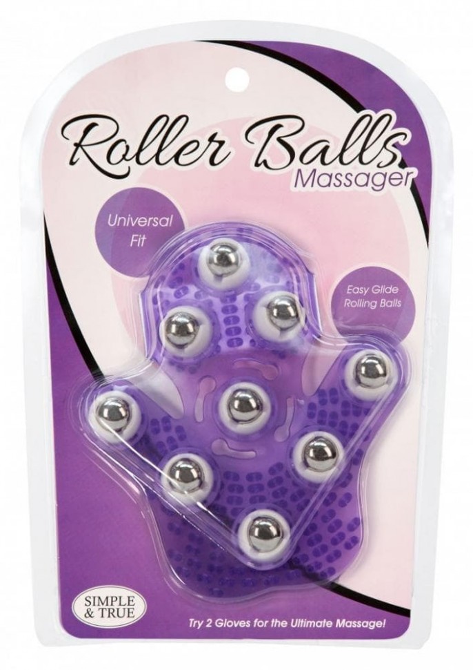 Simple & True Roller Balls Massager перчатка для массажа (пурпурный)