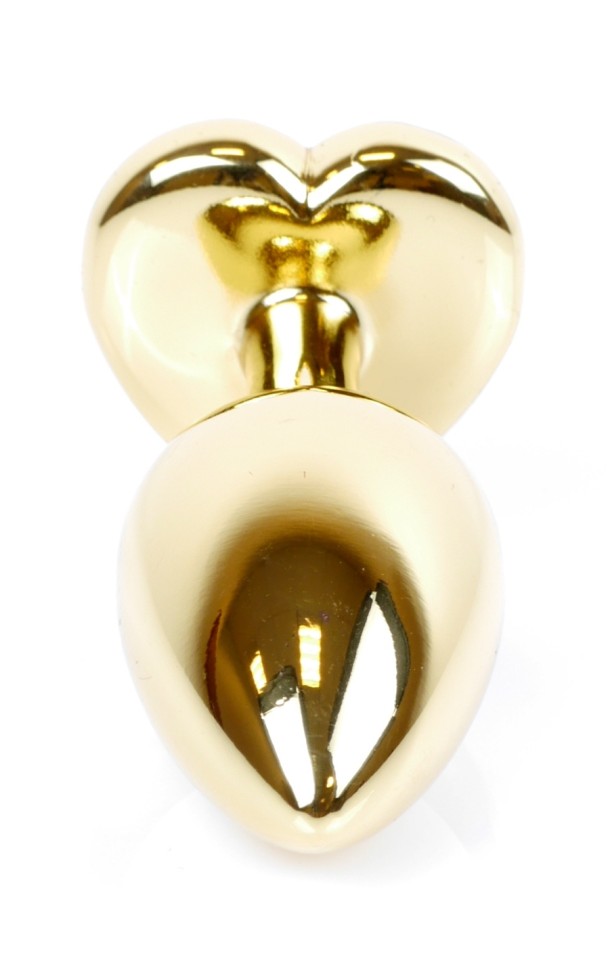 Анальний затор Boss Series - Jewellery Gold Heart PLUG Pink S, BS6400035