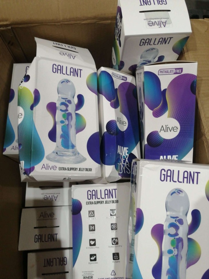 Прозорий фалоімітатор Alive Gallant Jelly Dildo  (м'ята упаковка)