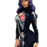 Комбінезон скелет із квітковим принтом Leg Avenue Floral skeleton catsuit S