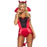 Сексуальний костюм дияволиці Leg Avenue, S, 4 предмети, червоний