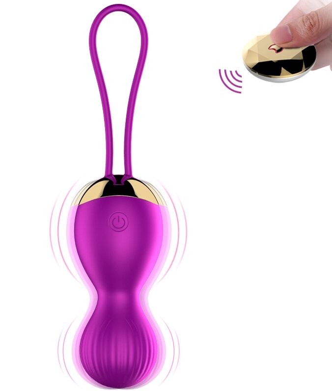 Вагінальні кульки з вібрацією та з пультом дистанційного керування FOX - Vibrating Silicone Kegel Balls USB, BS6300004
