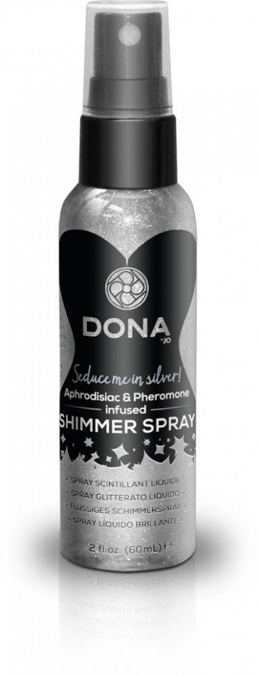 (SALE) Спрей для тела с серебристыми блестками DONA Shimmer Spray Silver (60 мл)