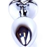 Анальний затор Boss Series - Jewellery Silver Heart PLUG Rose S, BS6400045