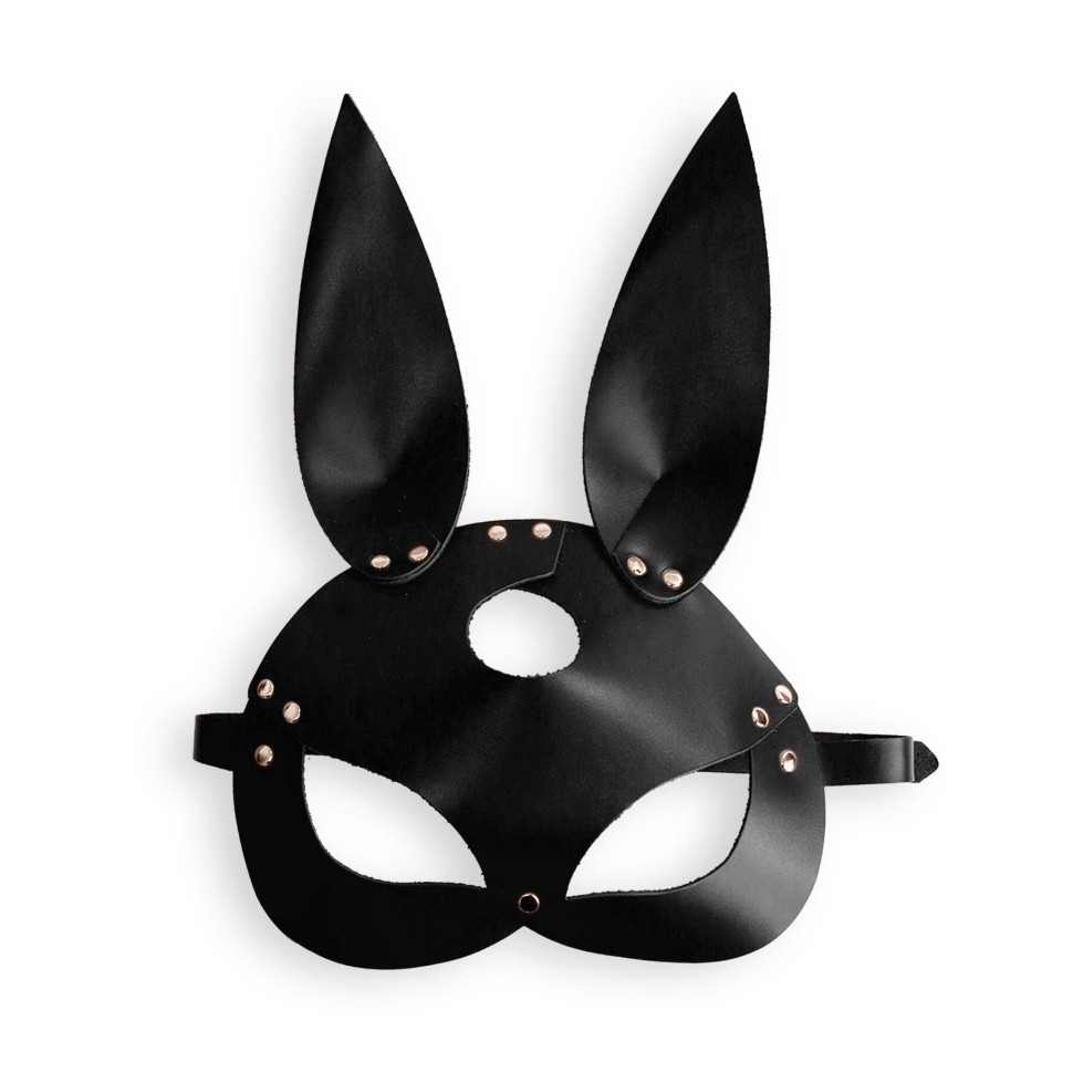 Шкіряна маска Зайчика Art of Sex - Bunny mask, колір Чорний