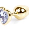 Анальний затор Boss Series - Jewellery Gold Heart PLUG Clear S, BS6400039