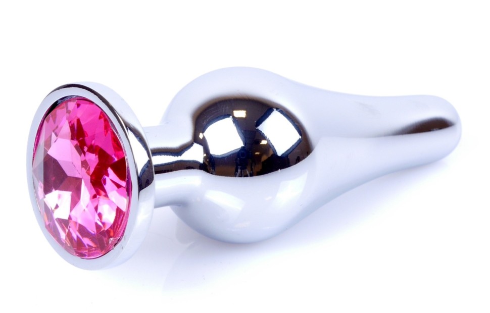 Анальний затор Boss Series - Jewellery Silver BUTT PLUG Pink, BS6400071