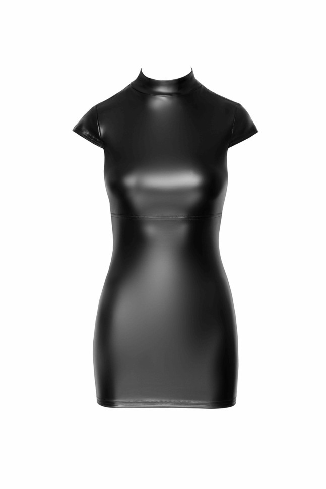 Сукня вінілова F309 Noir Handmade Fantasy з вирізом на спині, зі шнурівкою, чорна, розмір M