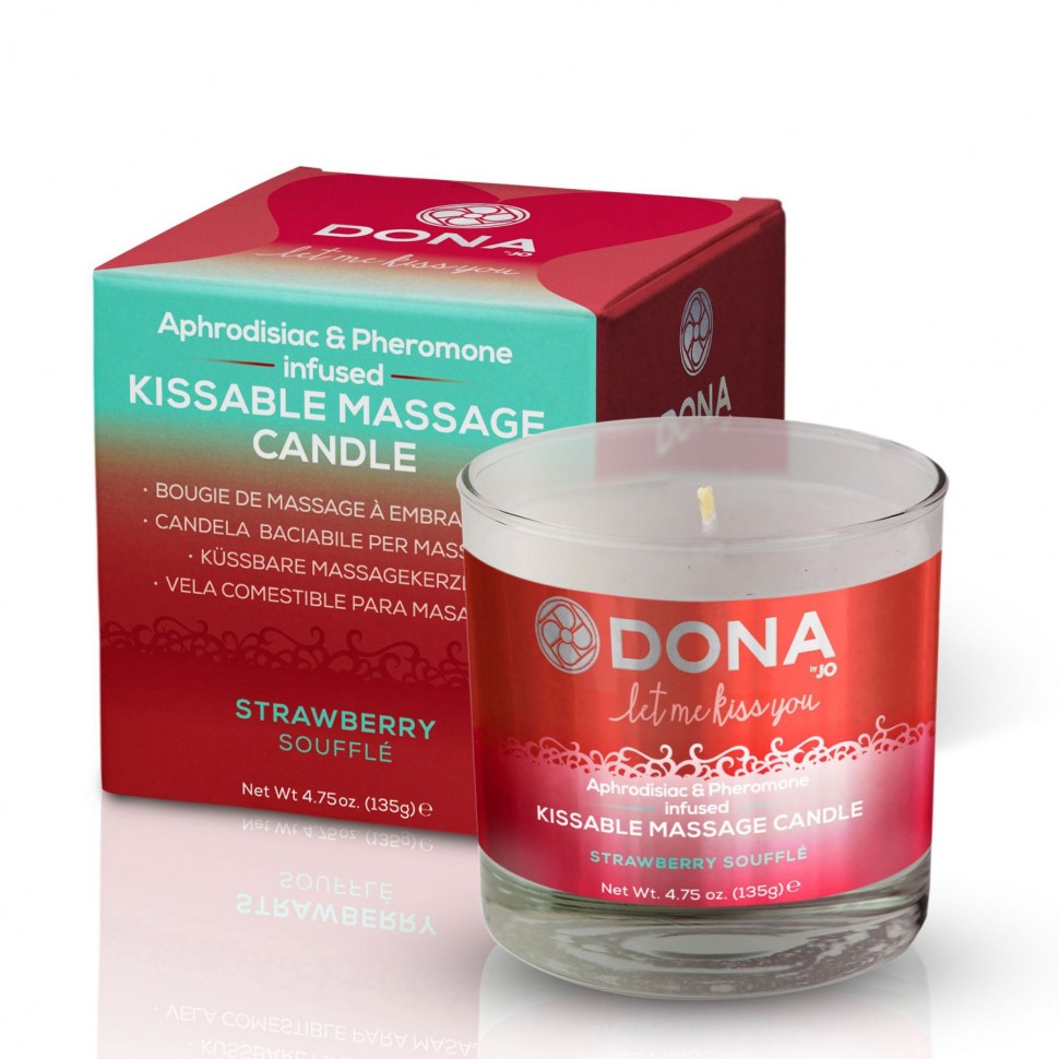 Массажная свеча DONA Kissable Massage Candle Strawberry Souffle 125 мл