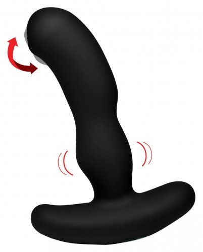 Prostatic Play Pro-Digger 7X Silicone Stimulating Beaded P-Spot Vibe - массажер простаты,(черный) 11.4х3.3см