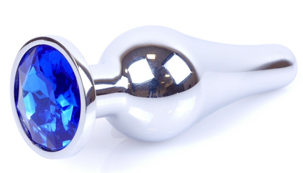 Анальний затор Boss Series - Jewellery Silver BUTT PLUG Dark Blue, BS6400077