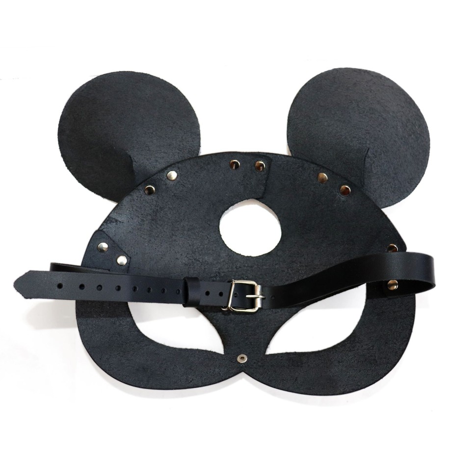Шкіряна маска зайчика Art of Sex - Mouse Mask, колір Чорний