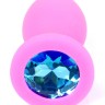 Силіконовий анальний затор Boss Series - Jewellery Pink Silicon PLUG Small Light Blue S, BS6400081