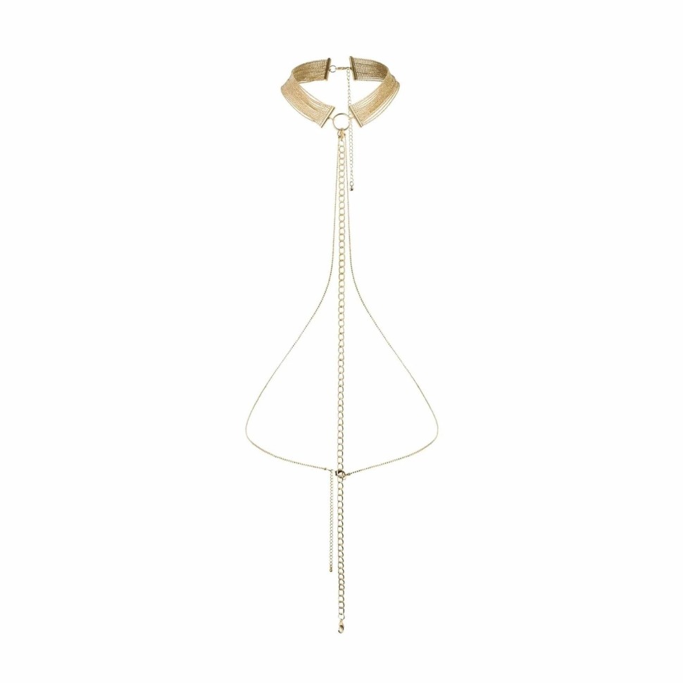 Ланцюжок нашийник Bijoux Indiscrets MAGNIFIQUE Collar - Gold, прикраса для тіла