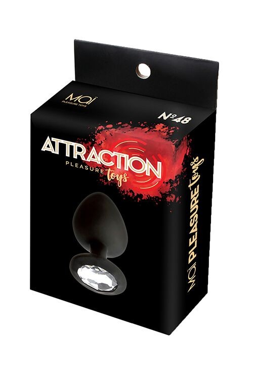 Анальная пробка с кристаллом MAI Attraction Toys №47 Black (мятая упаковка)