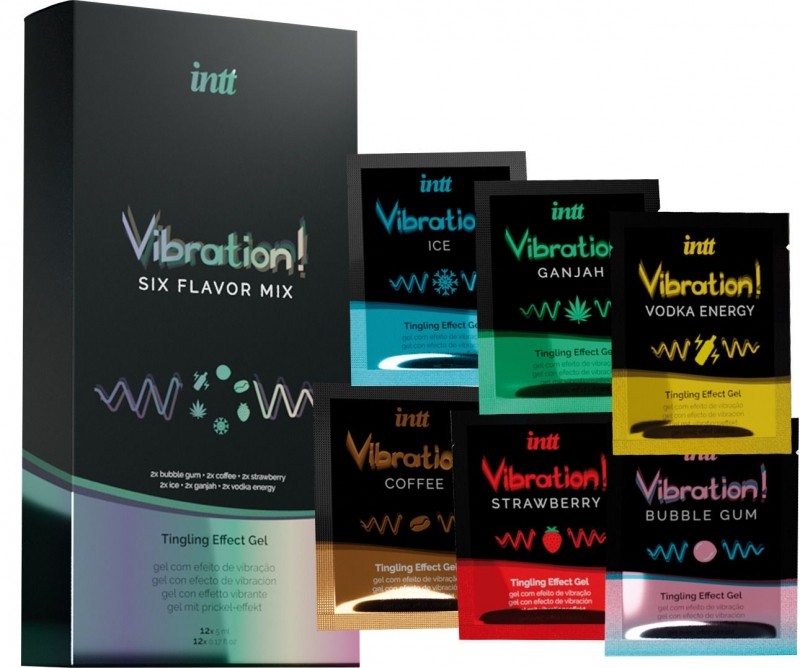 Набір пробників рідкого вібратора Intt Vibration Six Flavor Mix (12 по 5 мл)