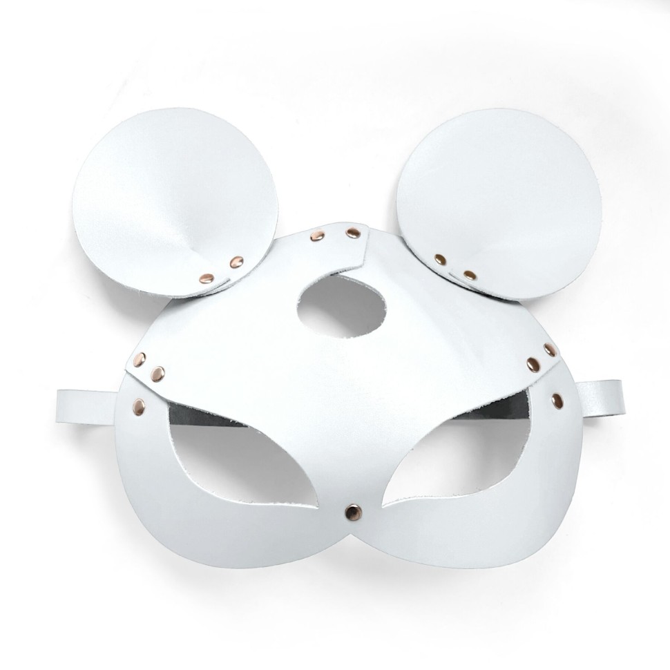 Шкіряна маска зайчика Art of Sex - Mouse Mask, колір Білий