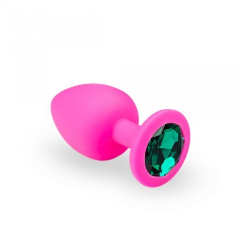 Анальний корок, Pink Silicone Emerald, L