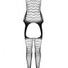 Сітчастий тілесний бодістокінг з подвійним плетінням та підв'язками Casmir CA007