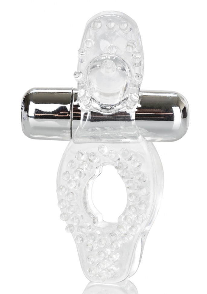 Эрекционное кольцо со стимулятором клитора и съемной вибропулей Wireless Passion Enhancer Clear