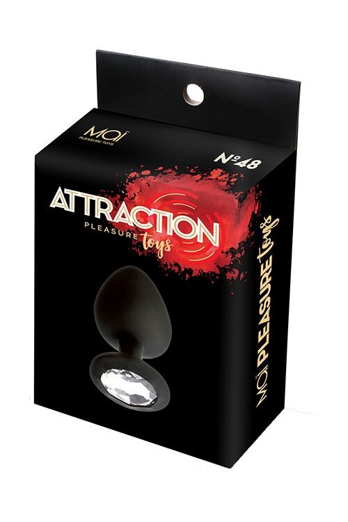 Анальная пробка с кристаллом MAI Attraction Toys №48 Black (мятая упаковка)