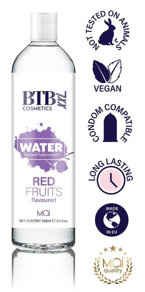 Гель-лубрикант на водній основі з ароматом лісових ягід Mai - BTB Water Based Lubricant RED FRUITS flavored XXL, 250 ml