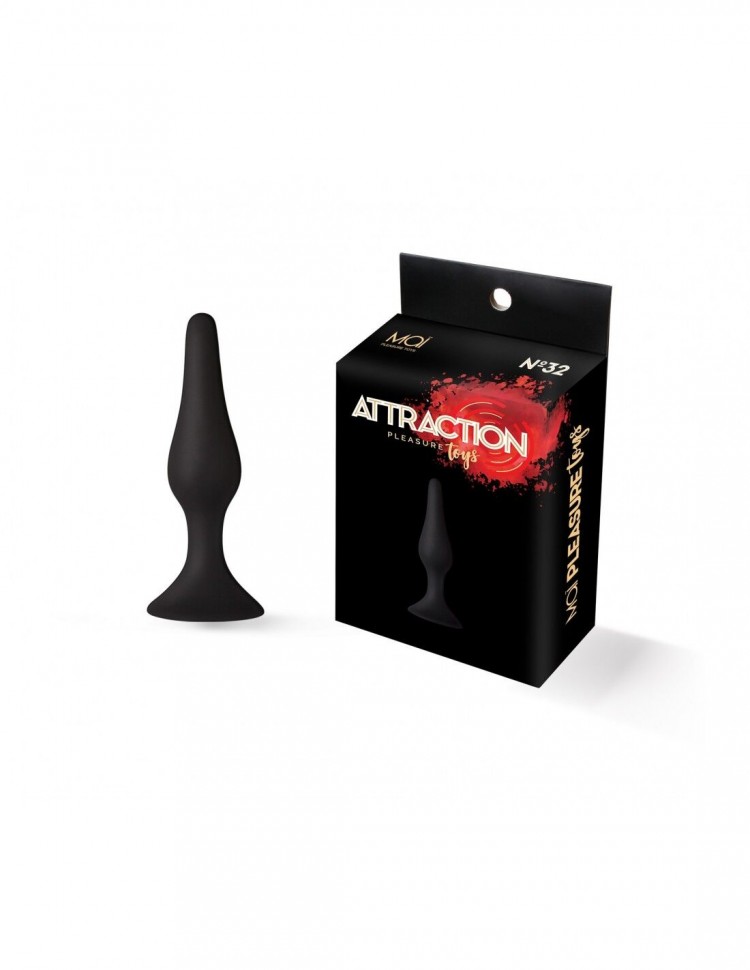 Анальна пробка на присосці MAI Attraction Toys №32 Black, довжина 10,5 см, діаметр 2,5 см
