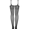 Панчохи з поясом Garter stockings S314 czarny S / M / L Obsessive, Черный, One Size