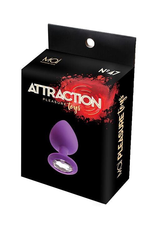 Анальна пробка з кристалом MAI Attraction Toys №47 Purple, довжина 7см, діаметр 2,8 см