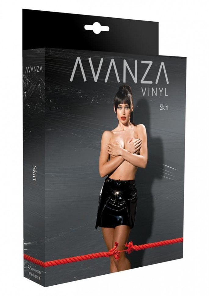 Лакированная мини юбка с молнией Avanza, M