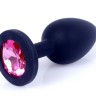 Силіконовий анальний затор Boss Series - Jewellery Black Silicon PLUG Small Pink S, BS6400083